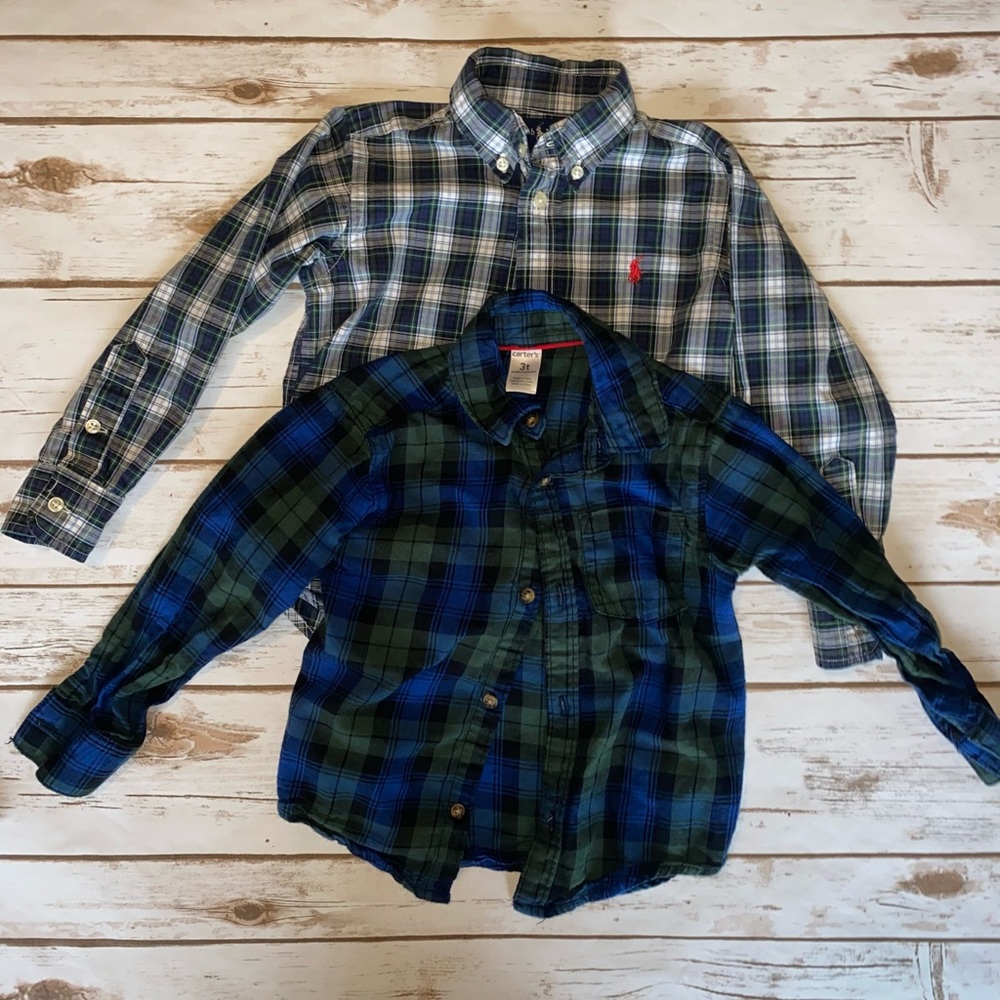 Boys button down shirts - bundle of 2